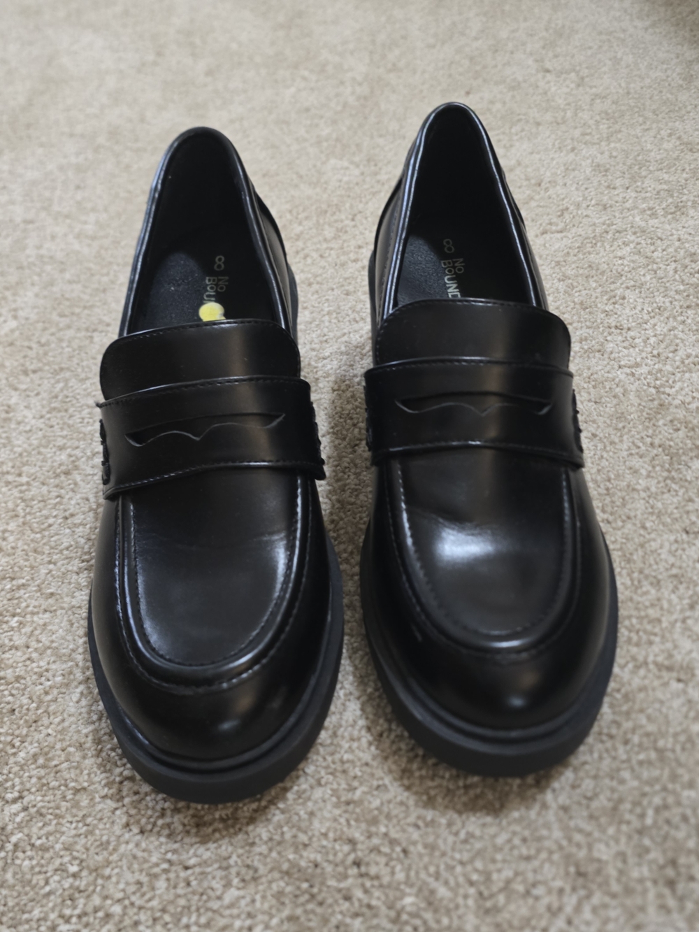 No Boundaries Black Platform Penny Loafers - Picture 2 of 8